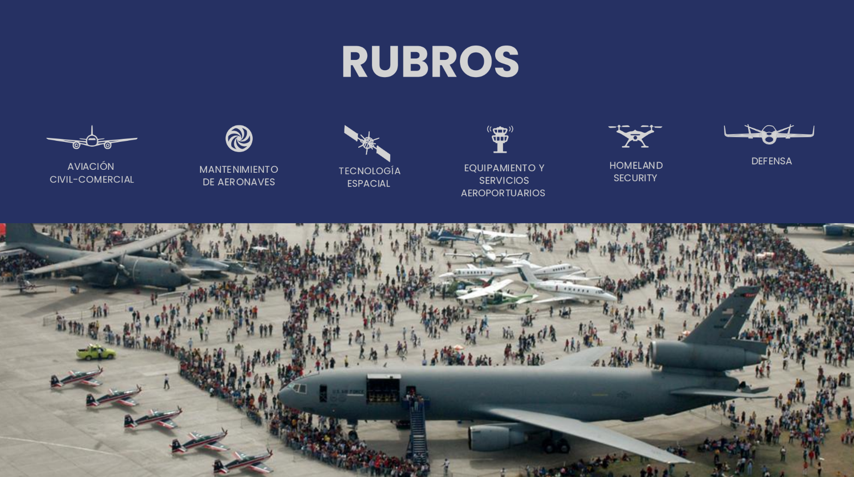 Rubros que cubre la FIDAE | Créditos: FIDAE