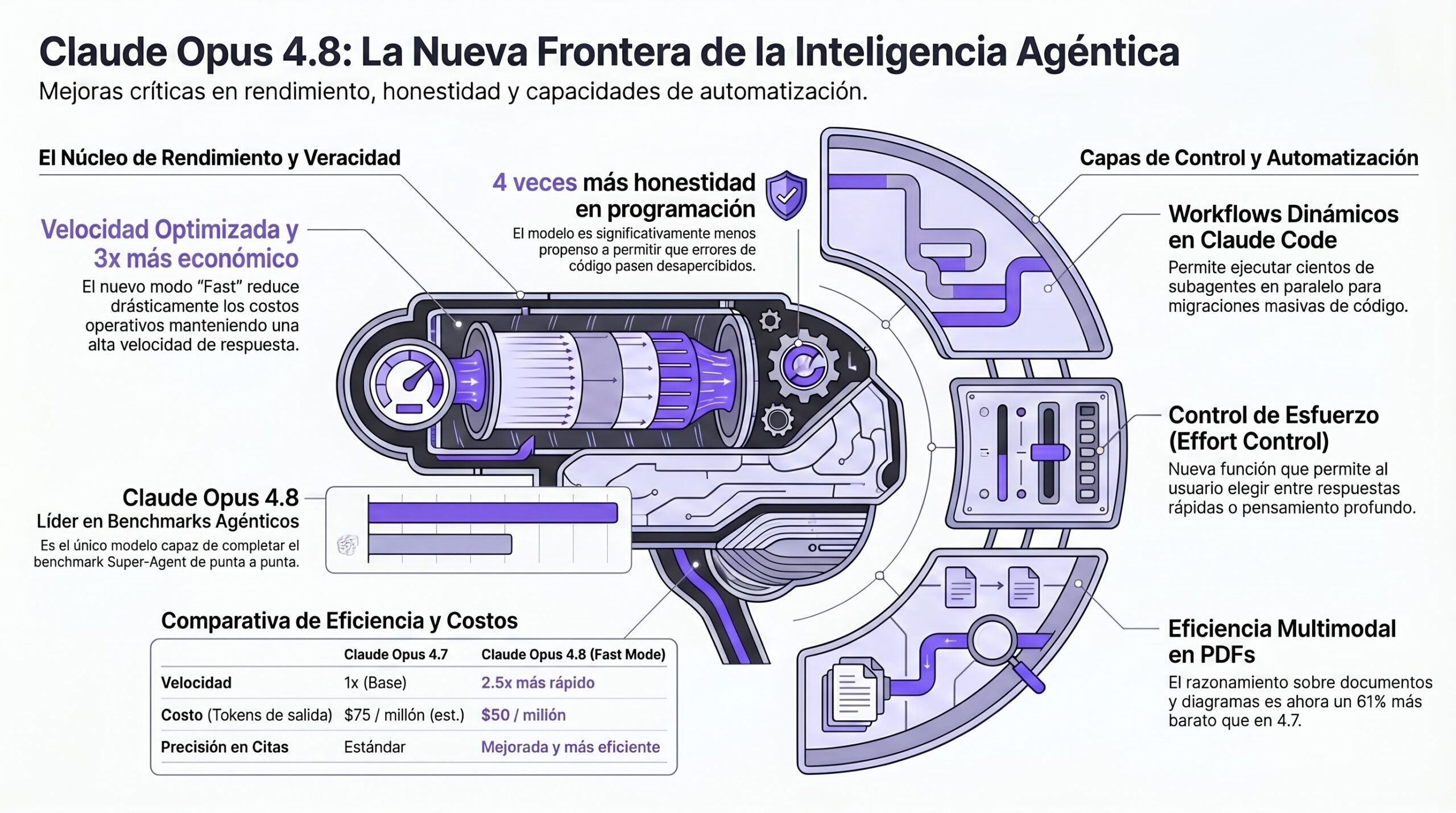 Infografía del nuevo modelo Claude Opus 4.8 de Anthropic. | Creada con NotebookLM