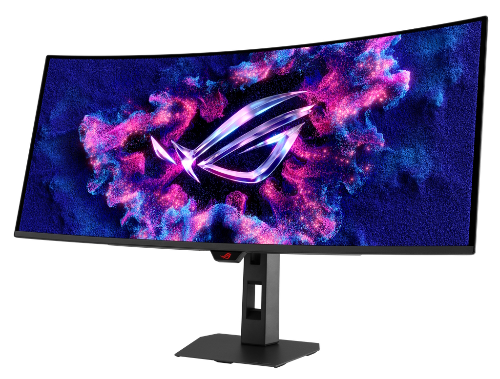 Vista delanter del panel curvo del monitori ROG Strix OLED XG34WCDMS. | Créditos: ASUS