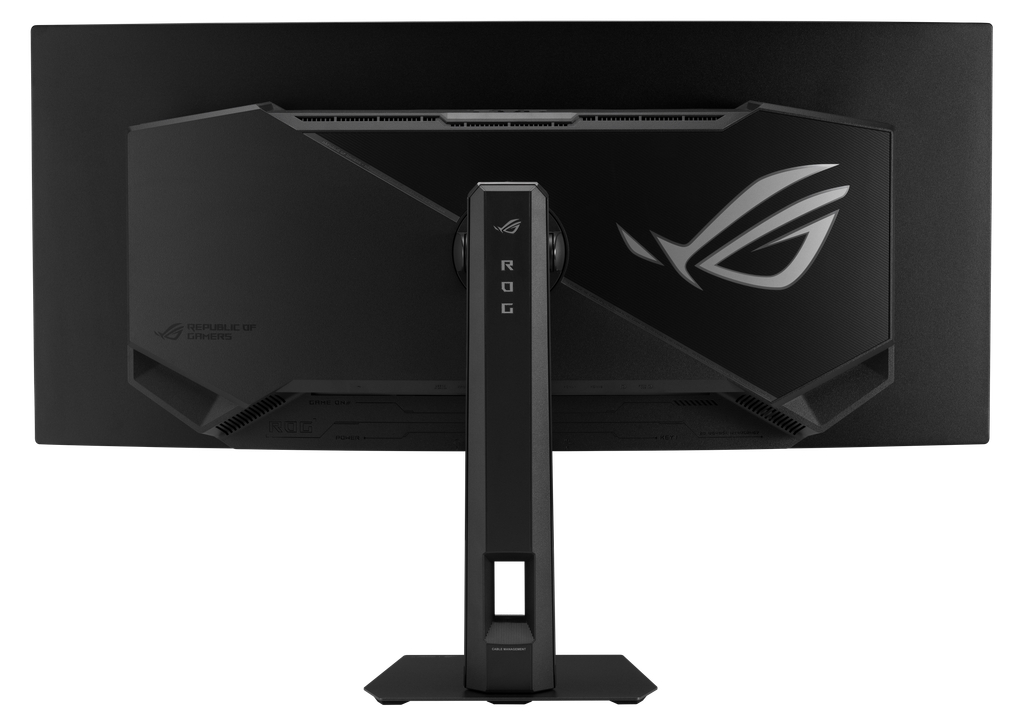 Vista trasera del monitori ROG Strix OLED XG34WCDMS. | Créditos: ASUS