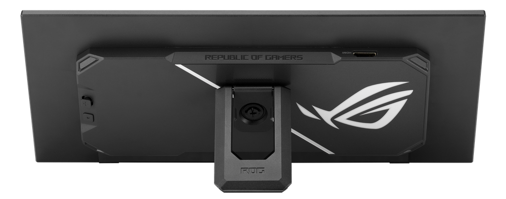 Vista trasera el monitor secundario ROG Strix XG129C. | Créditos: ASUS