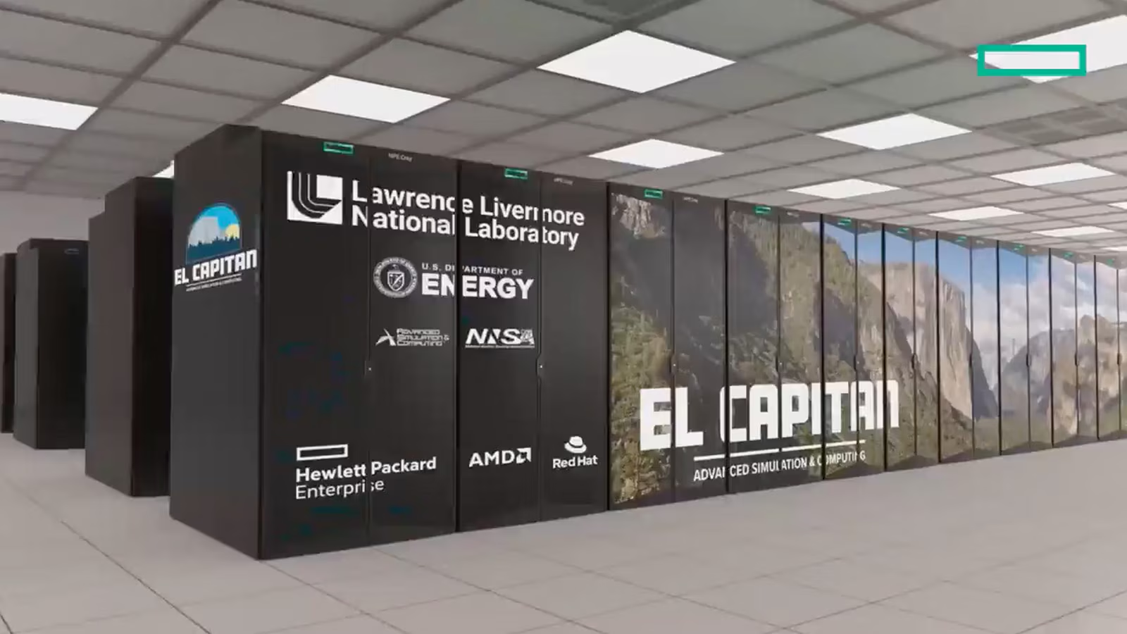 El Capitan, supercomputadora exaescala de Lawrence Livermore National Laboratory, refleja la convergencia entre HPC e IA para simulaciones de alta fidelidad, modelado físico, análisis científico y cargas avanzadas de inteligencia artificial. | Créditos: Lawrence Livermore National Laboratory