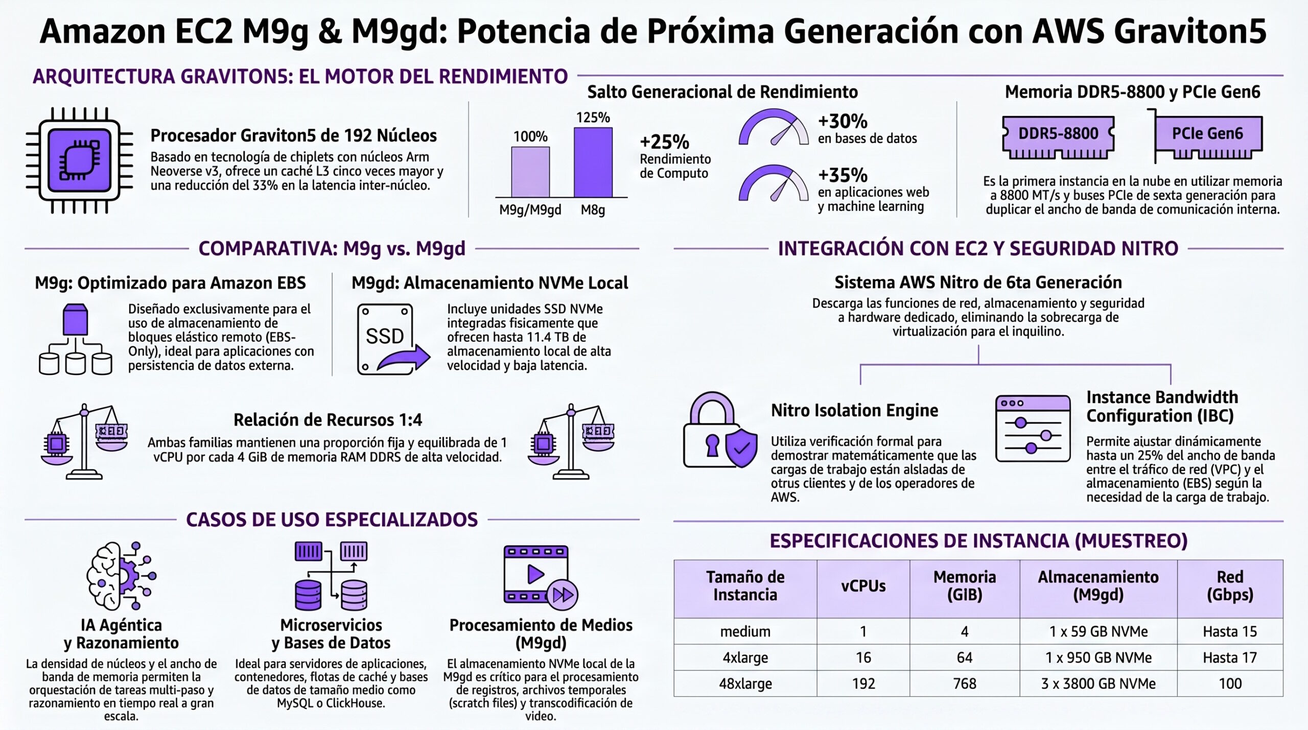 Amazon EC2 y las instancias M9g y M9gd. | Creado con NotebookLM
