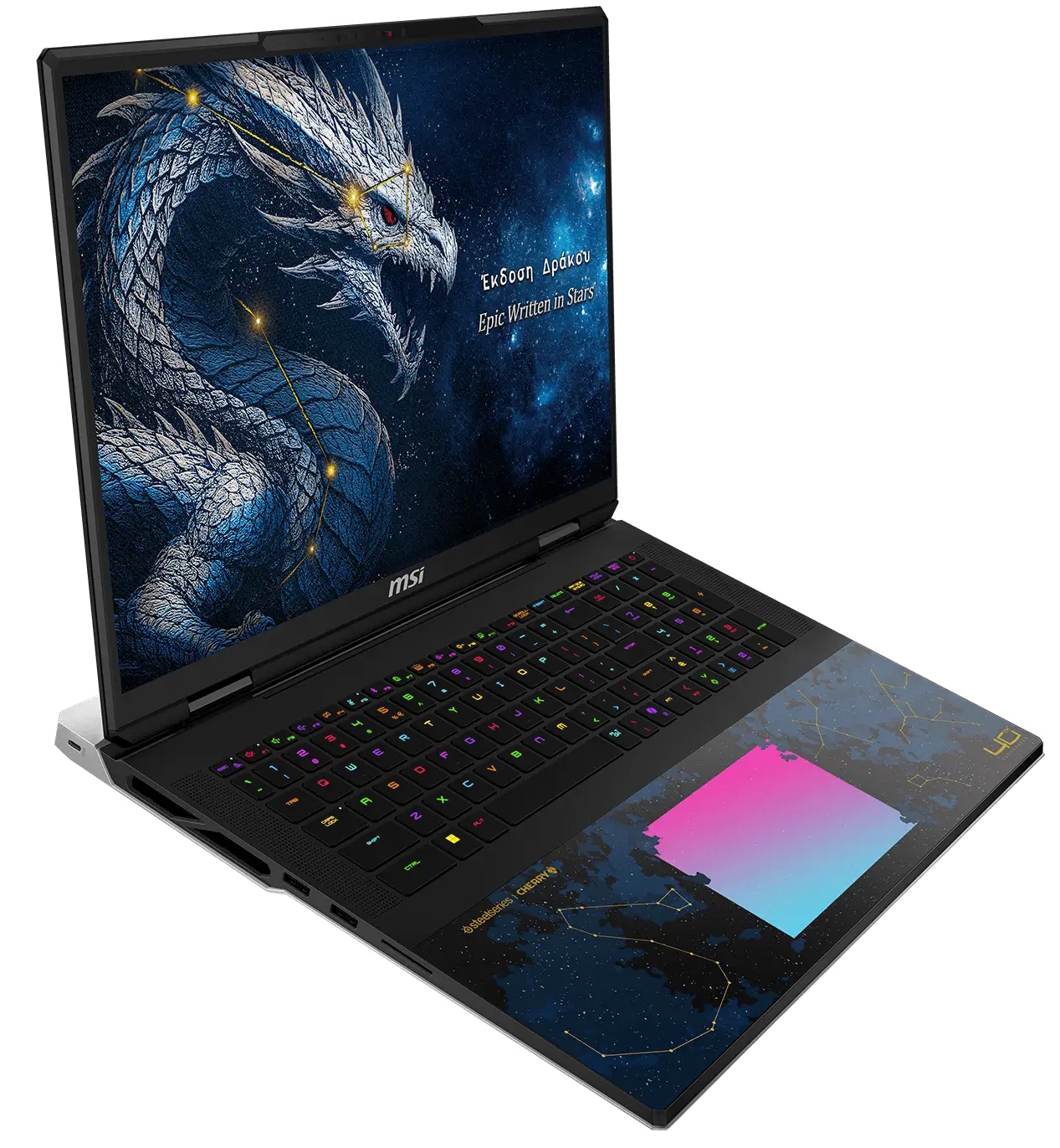Vista lateral del nuevo laptop de 18 pulgadas de MSI. | Créditos: MSI