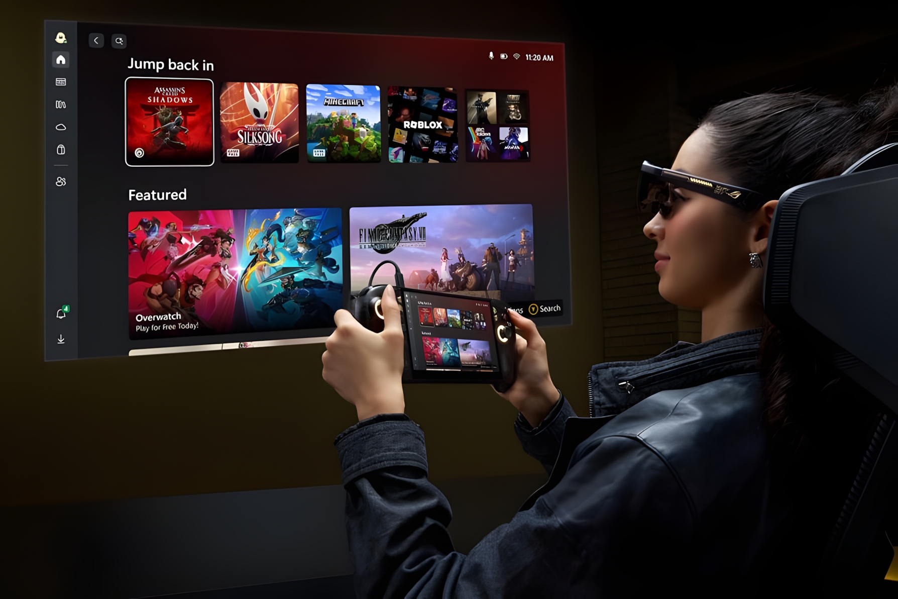 ROG Xbox Ally X20 con pantalla OLED y bundle de gafas AR en Computex 2026. | Créditos: ASUS