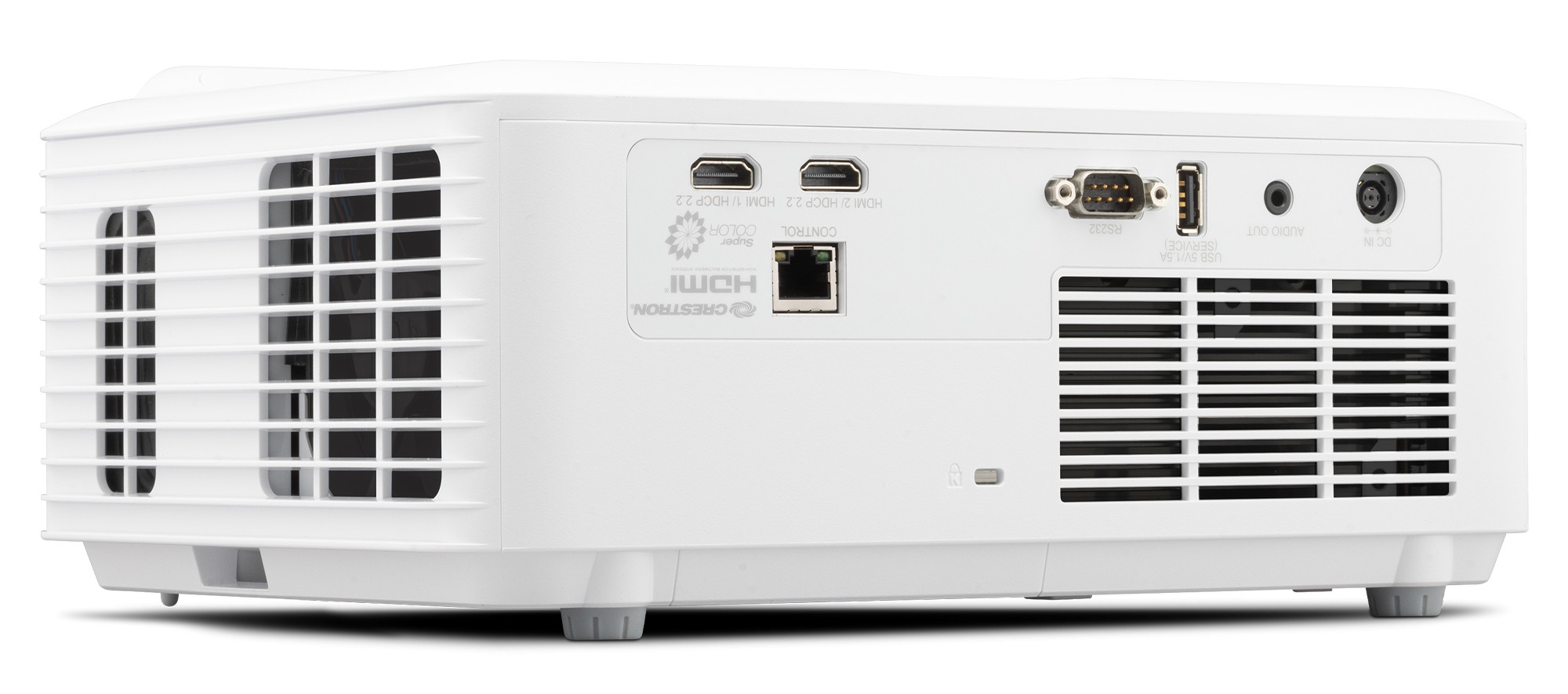 Vista trasera del proyector LSD400W y sus puertos de conexión. | Créditos: ViewSonic