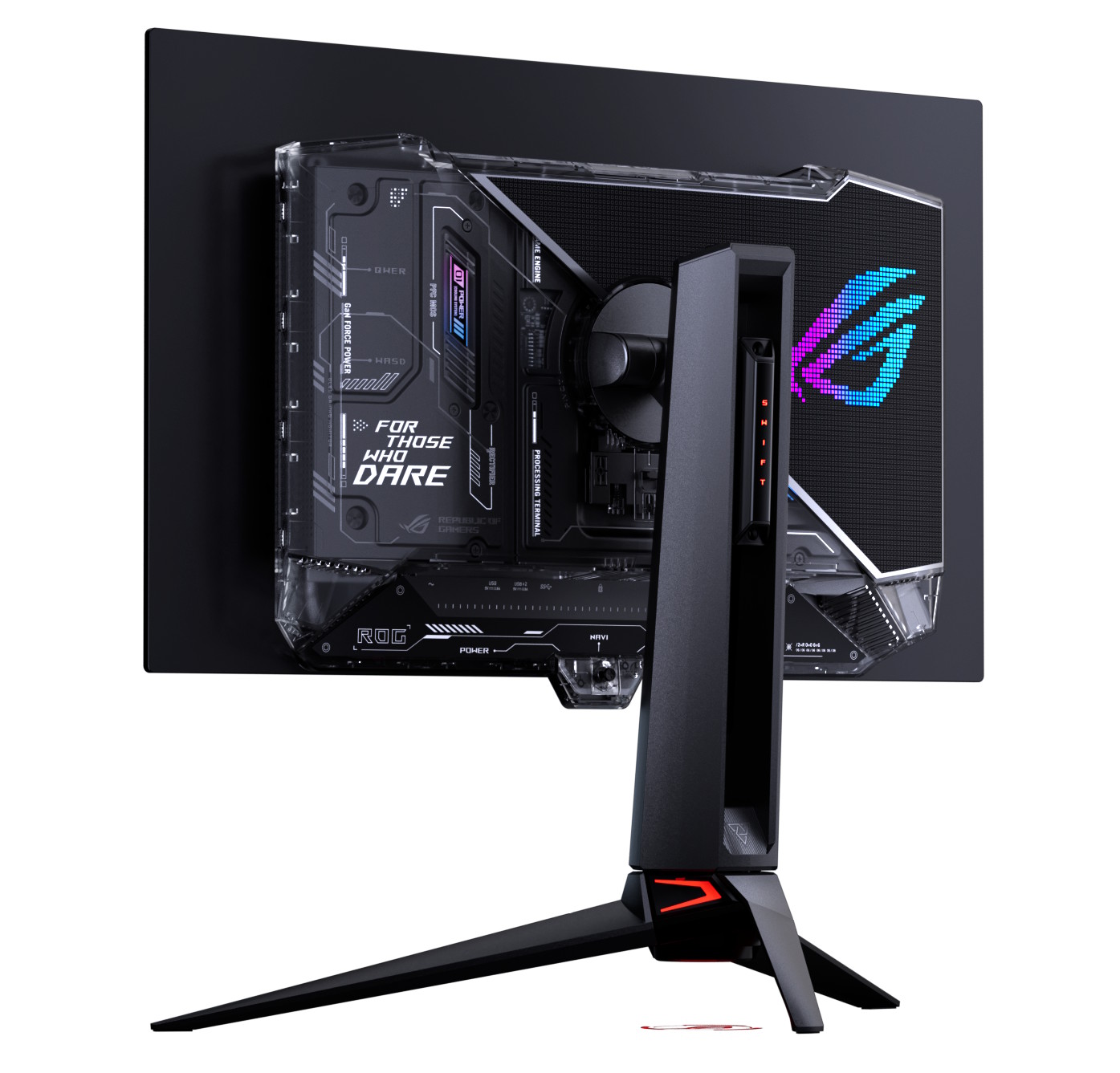 Vista trasera del monitor con su soporte | Créditos: ASUS