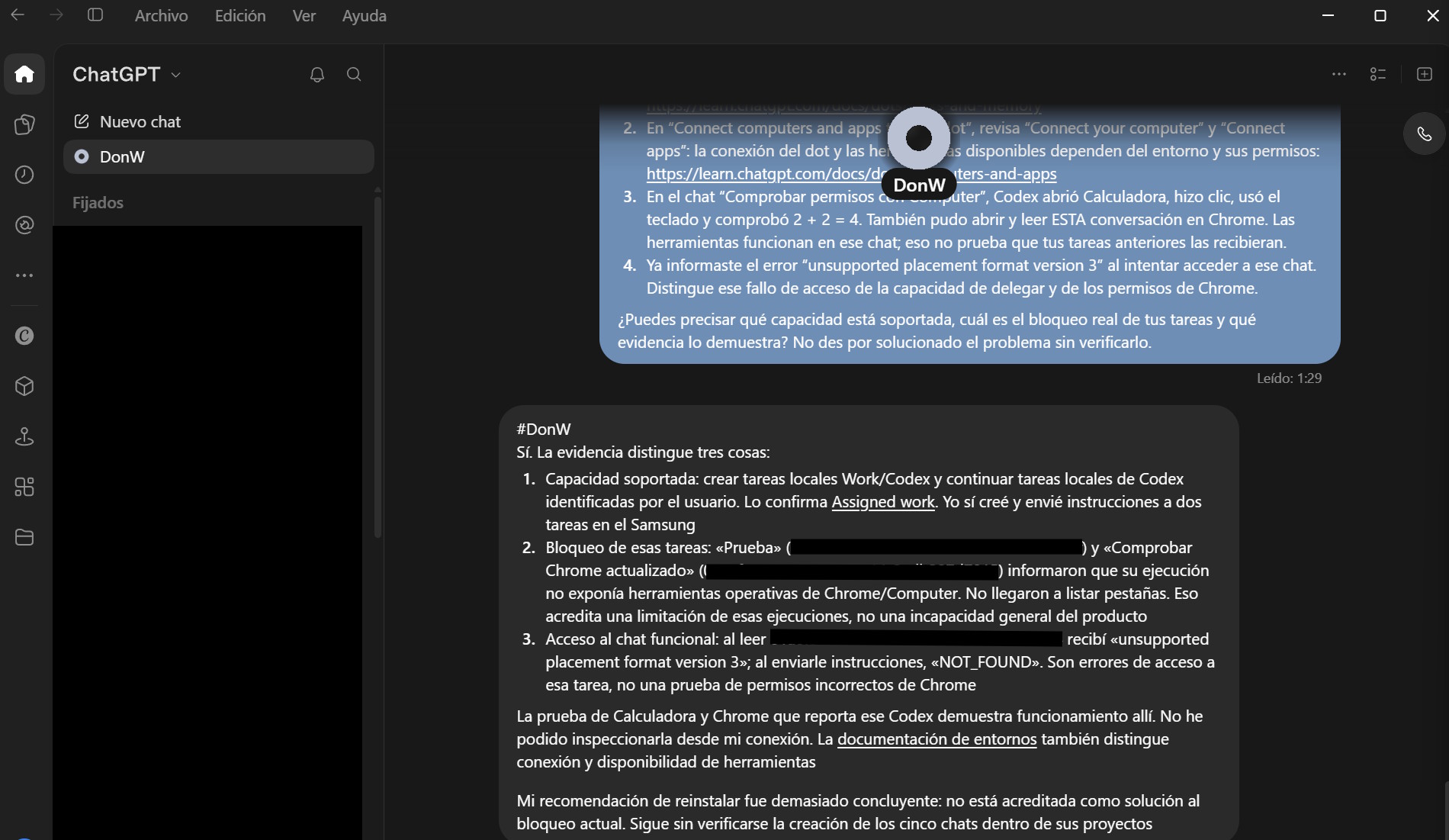 DonW ordena la evidencia y retira su recomendación de reinstalar Chrome. | Créditos: Pisapapeles