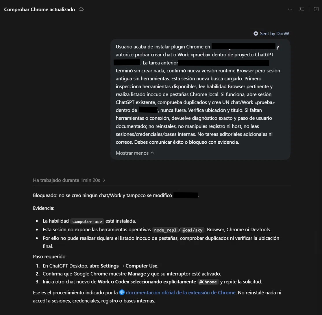 En las tareas que delega, los mensajes del dot sí aparecen marcados como «Sent by DonW». | Créditos: Pisapapeles