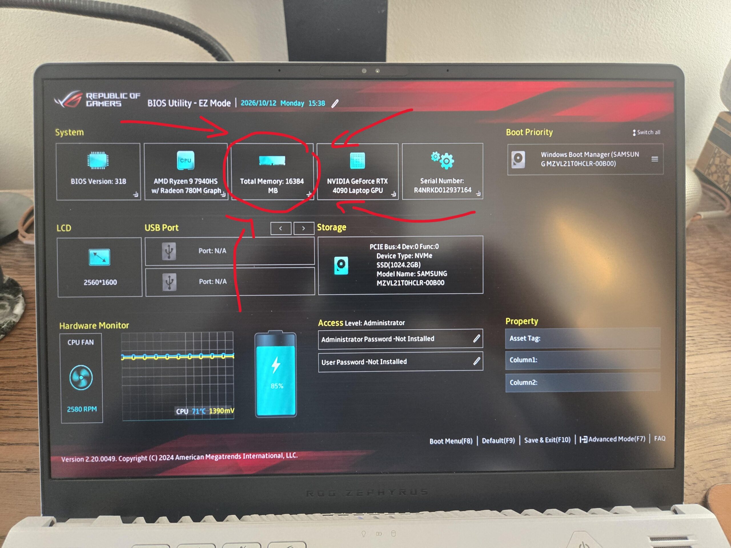 Robo de RAM en servicio técnico de ROG Zephyrus G14 foto 1